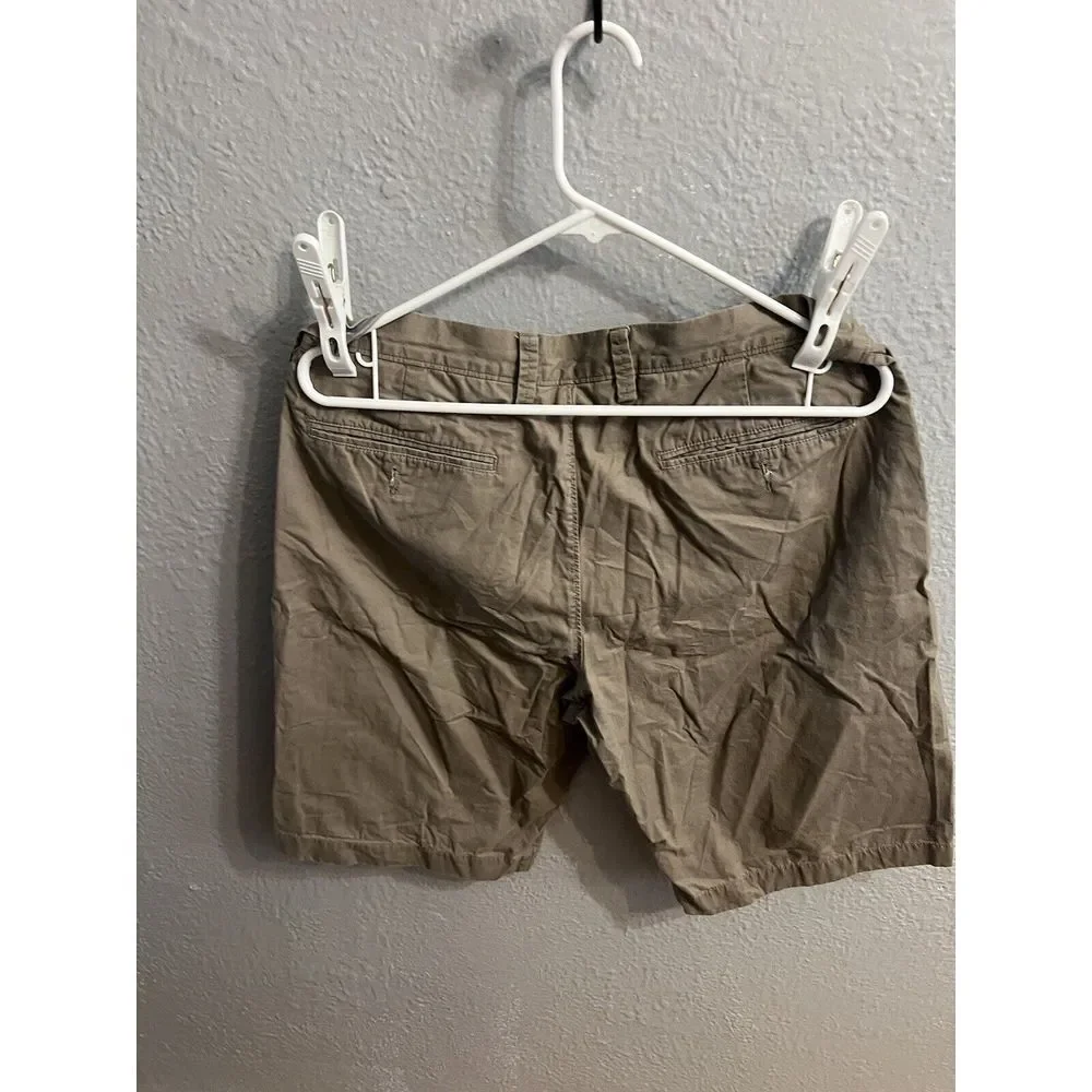 J Crew Club Shorts Men's 34W‎ FlatFront Brown Chino Shorts Inseam 10 Inch…